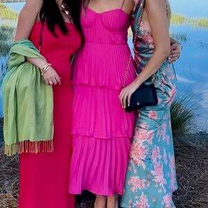 Lulu's Vibrant Pink Tiered Dress